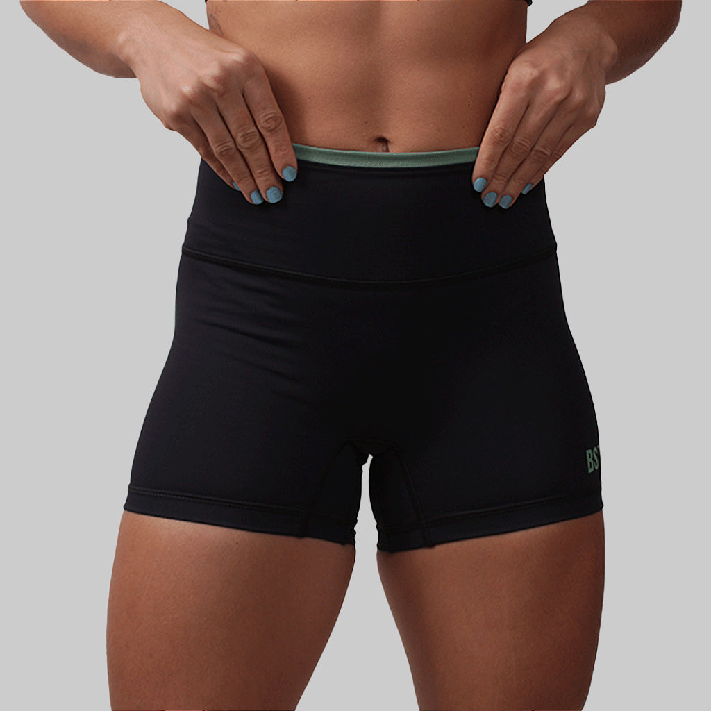 Short fem. Bs  Inter Sem Costura  - Preto / Verde