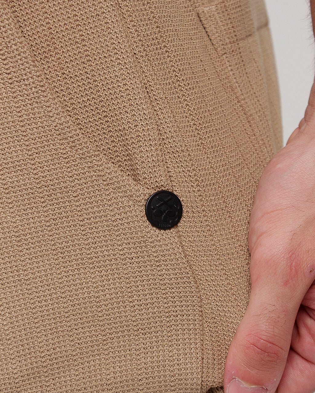 Short masc C/ Malha Trabalhada - Bege Escuro