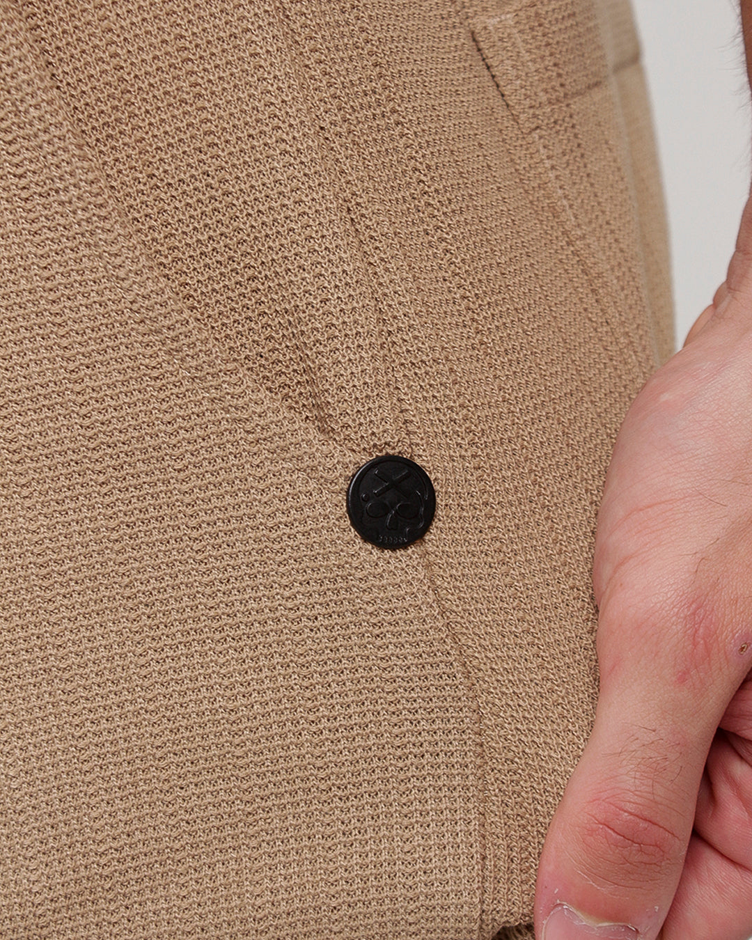 Short masc C/ Malha Trabalhada - Bege Escuro