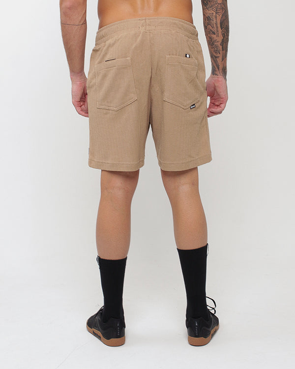 Short Masc c/ Malha Trabalhada - Bege Escuro