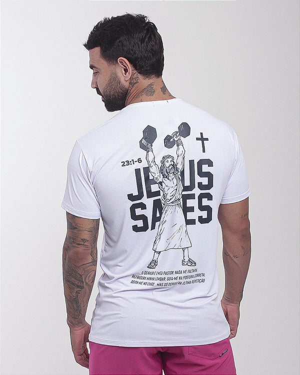 Camisa Mas. Bs Jesus Save - Branco