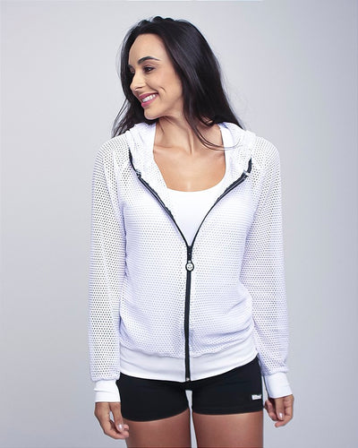 Jaqueta Raglan Em Tela - Branco