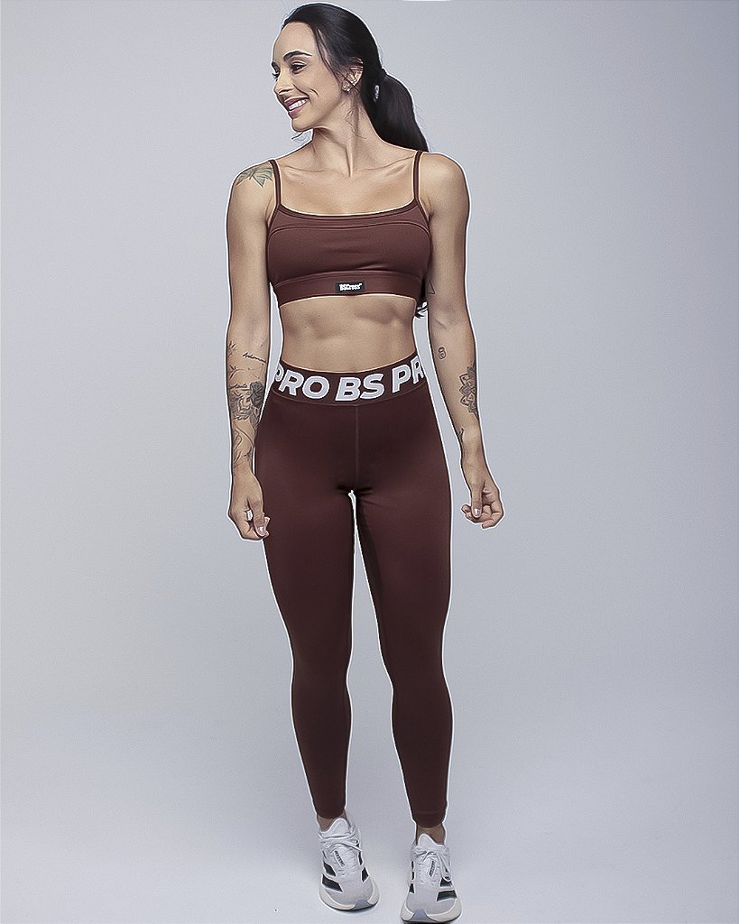 Legging BS PRO Alta COMPRESSÃO - Coffee