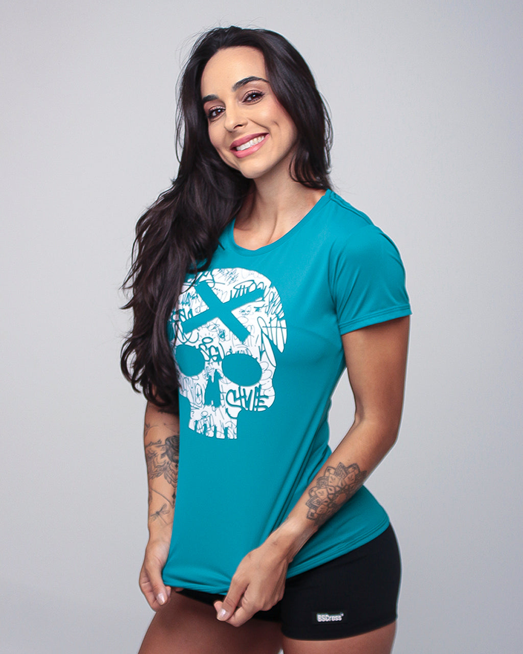 Camiseta Fem. BS Skull - Verde
