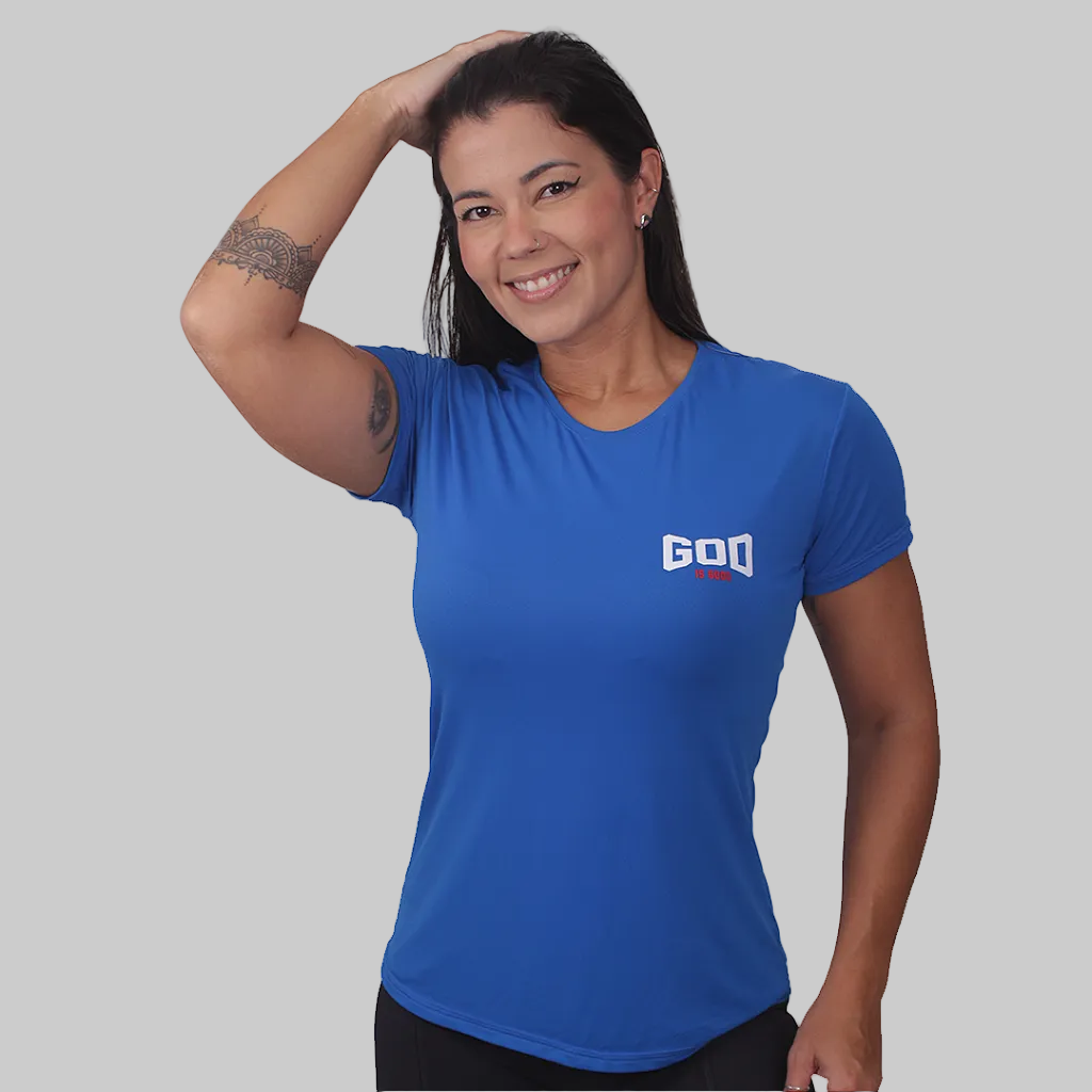 Camiseta fem. BS God is Good - Azul Royal