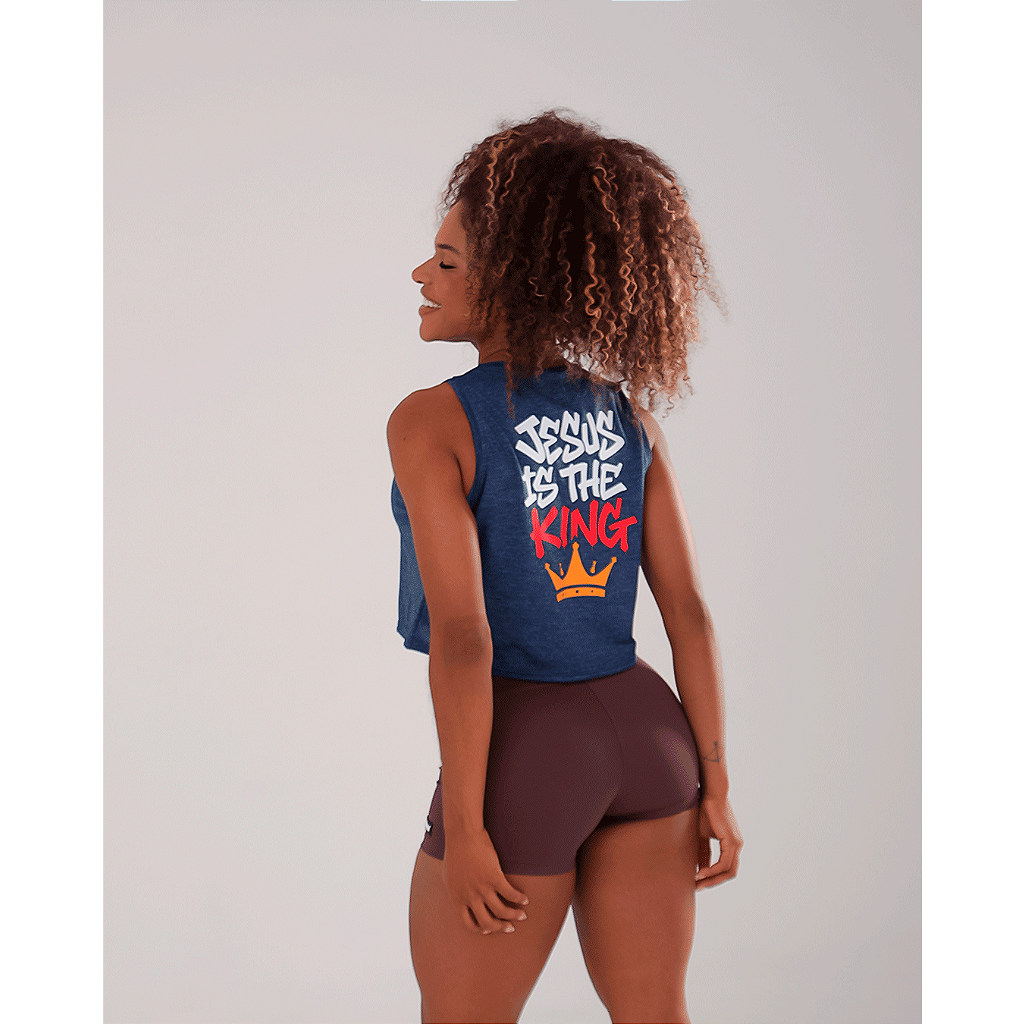 Cropped Jesus Is King Bs - Azul