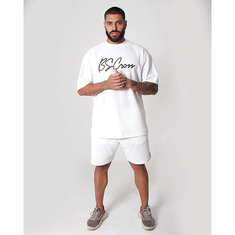 Camiseta Mas. Big Oversized Assinatura  - Natural