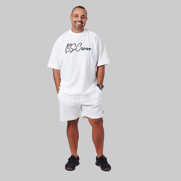 Conjunto Masc texturizado BScross - Branco