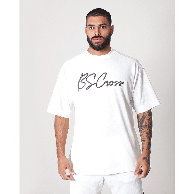 Camiseta Mas. Big Oversized Assinatura  - Natural