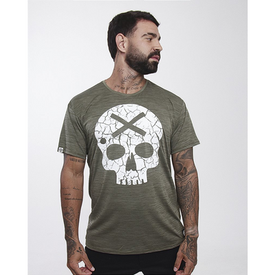Cam Masc Caveira - Verde Militar