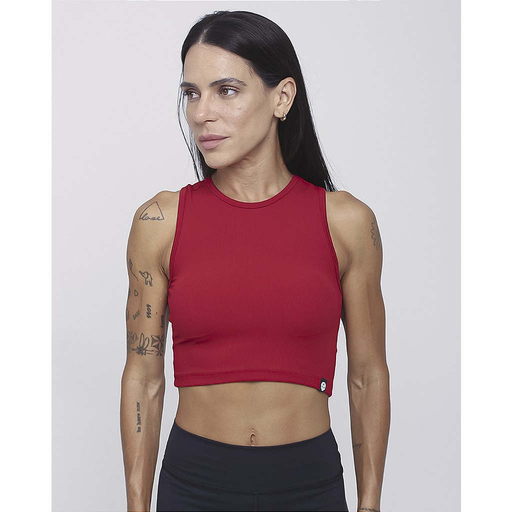 Cropped em Ribana Canelada - Rubi
