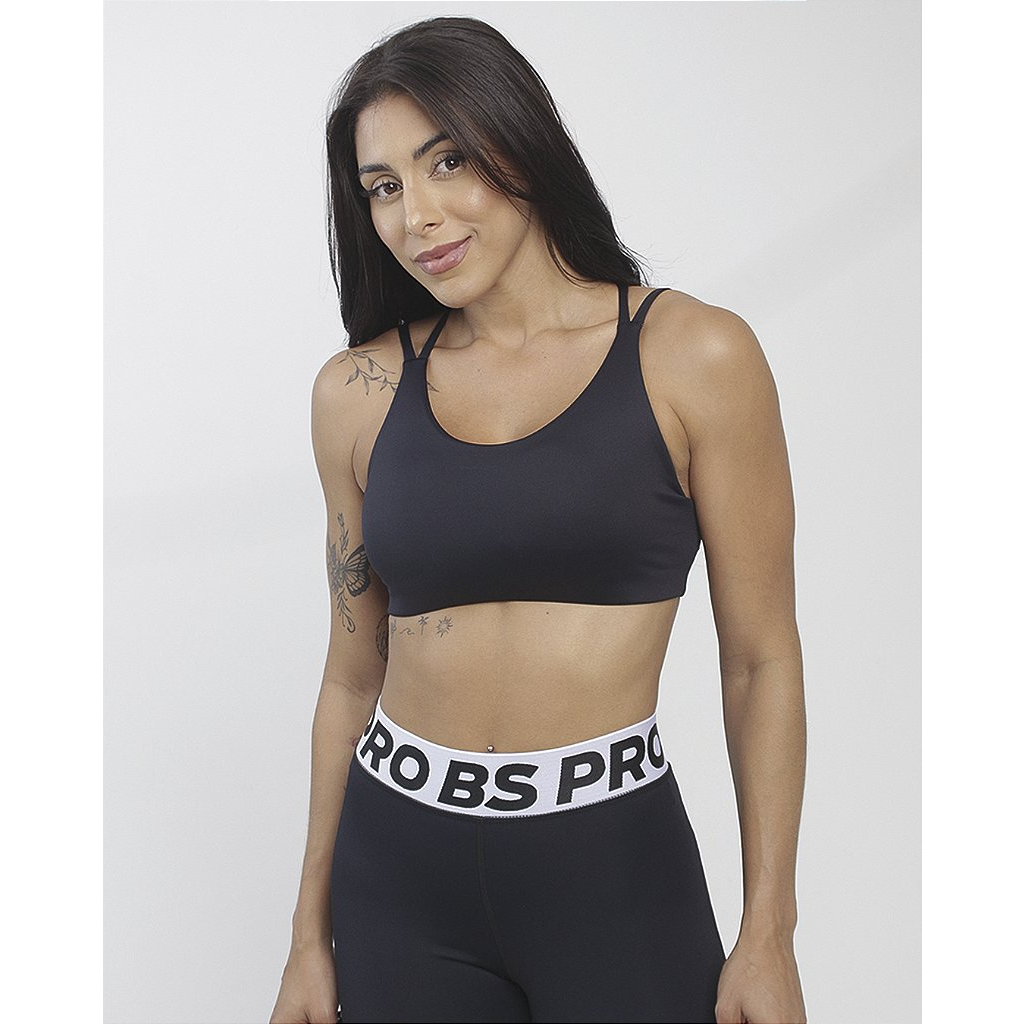 Top Alça Dupla Cruzada - Preto