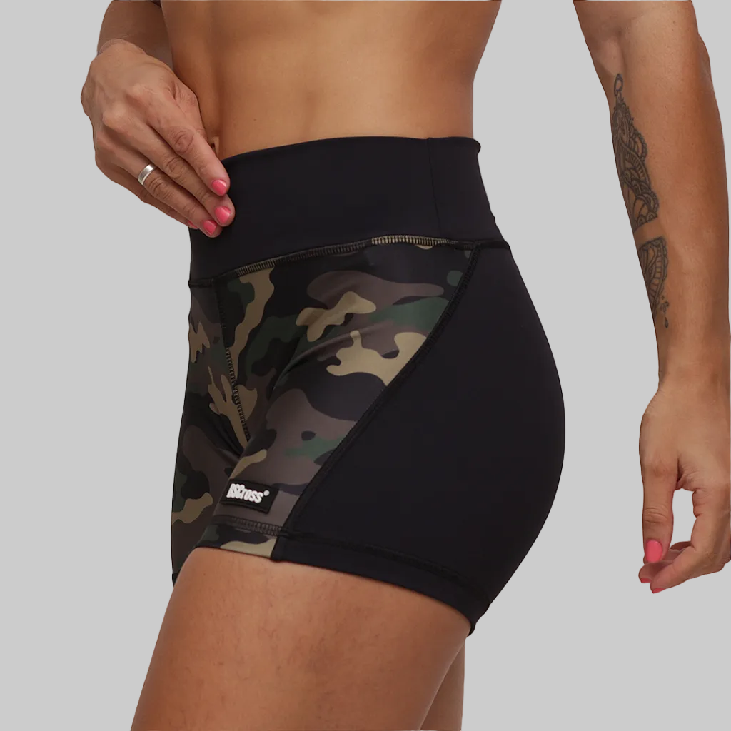Short Fem Sublimado - Camuflado Verde