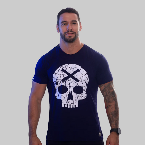 Camiseta Masc Caveira - Marinho