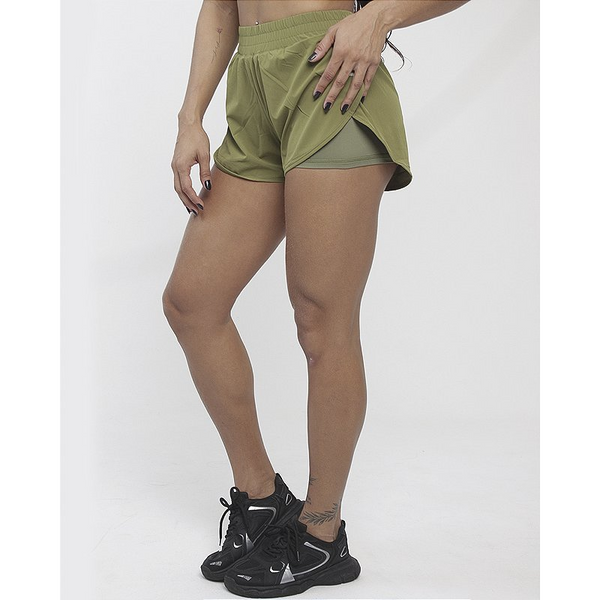 Short Corrida C/ Short Interno - Avocado
