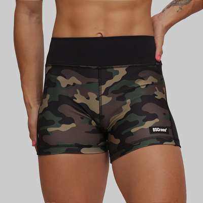 Short Fem Sublimado - Camuflado Verde