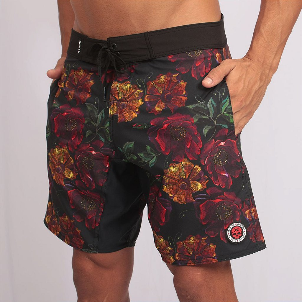 Bermuda Básica Skull Flowers