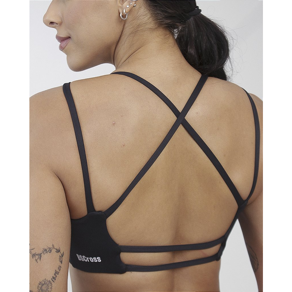 Top Alça Dupla Cruzada - Preto