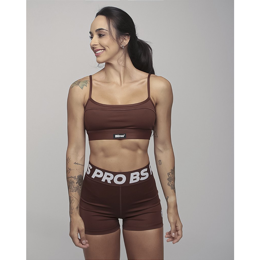 Top Fem com Alças c/ Recorte - Coffe