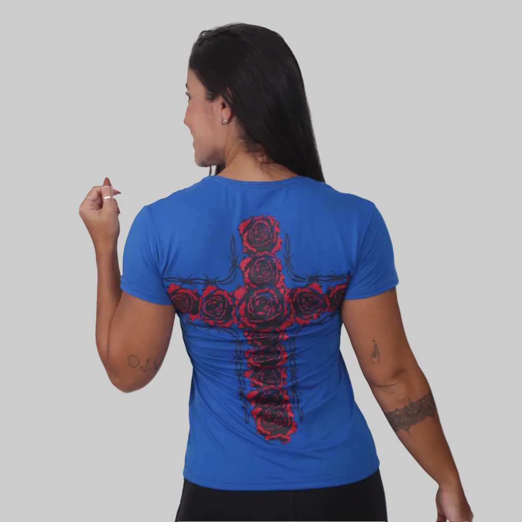 Camiseta fem. BS God is Good - Azul Royal
