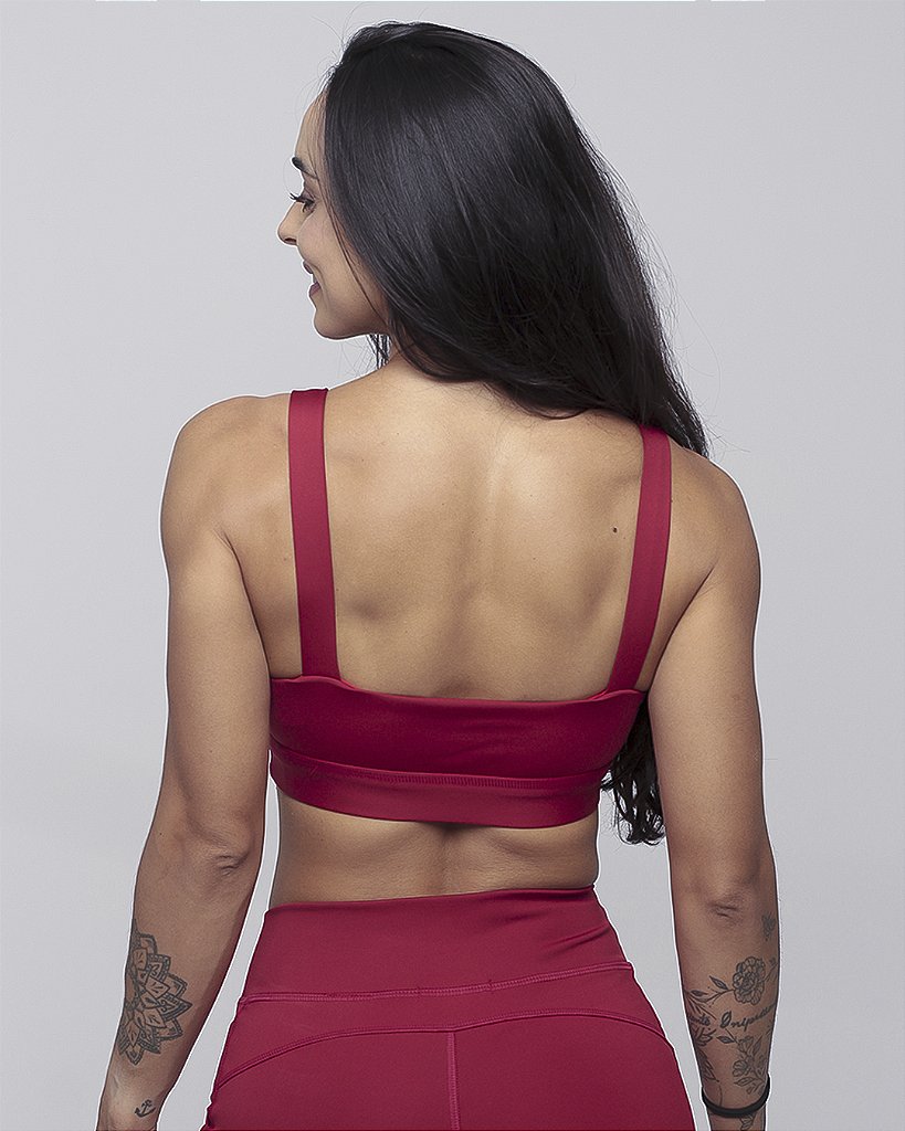 Top alça c/ elástico coberto - Vermelho