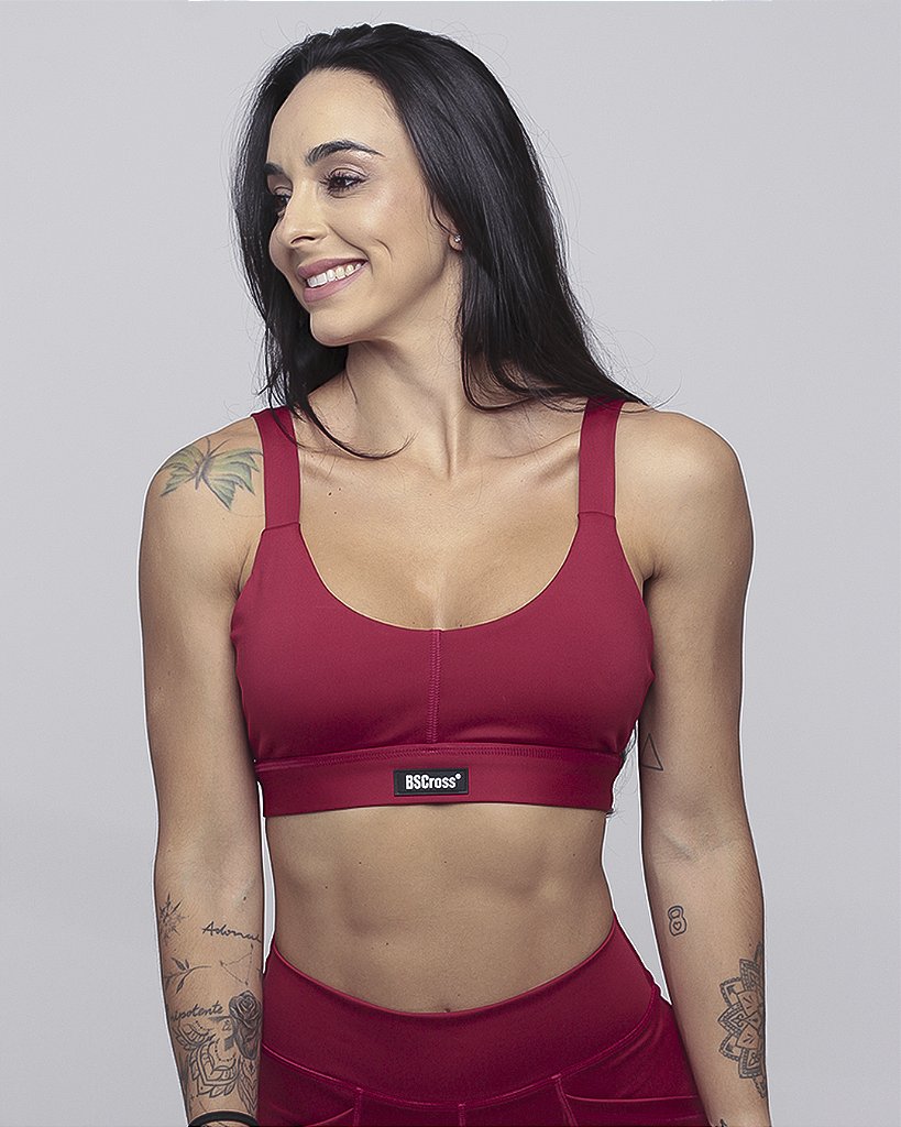 Top alça c/ elástico coberto - Vermelho