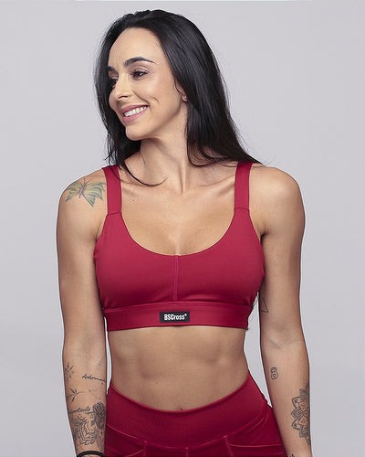 Top alça c/ elástico coberto - Vermelho