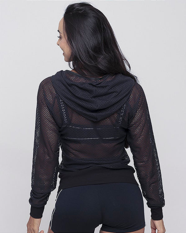 Jaqueta Raglan Em Tela - Preto