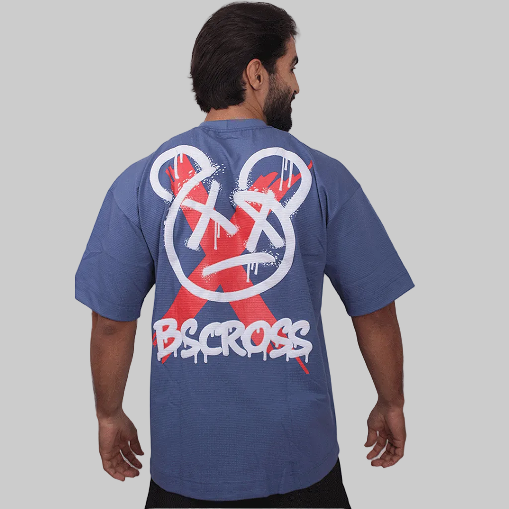Camiseta Mas. Big Oversized BS Bear X - Azul Escuro