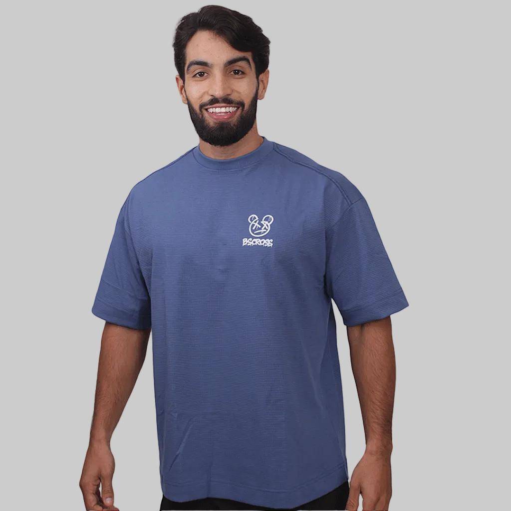 Camiseta Mas. Big Oversized BS Bear X - Azul Escuro