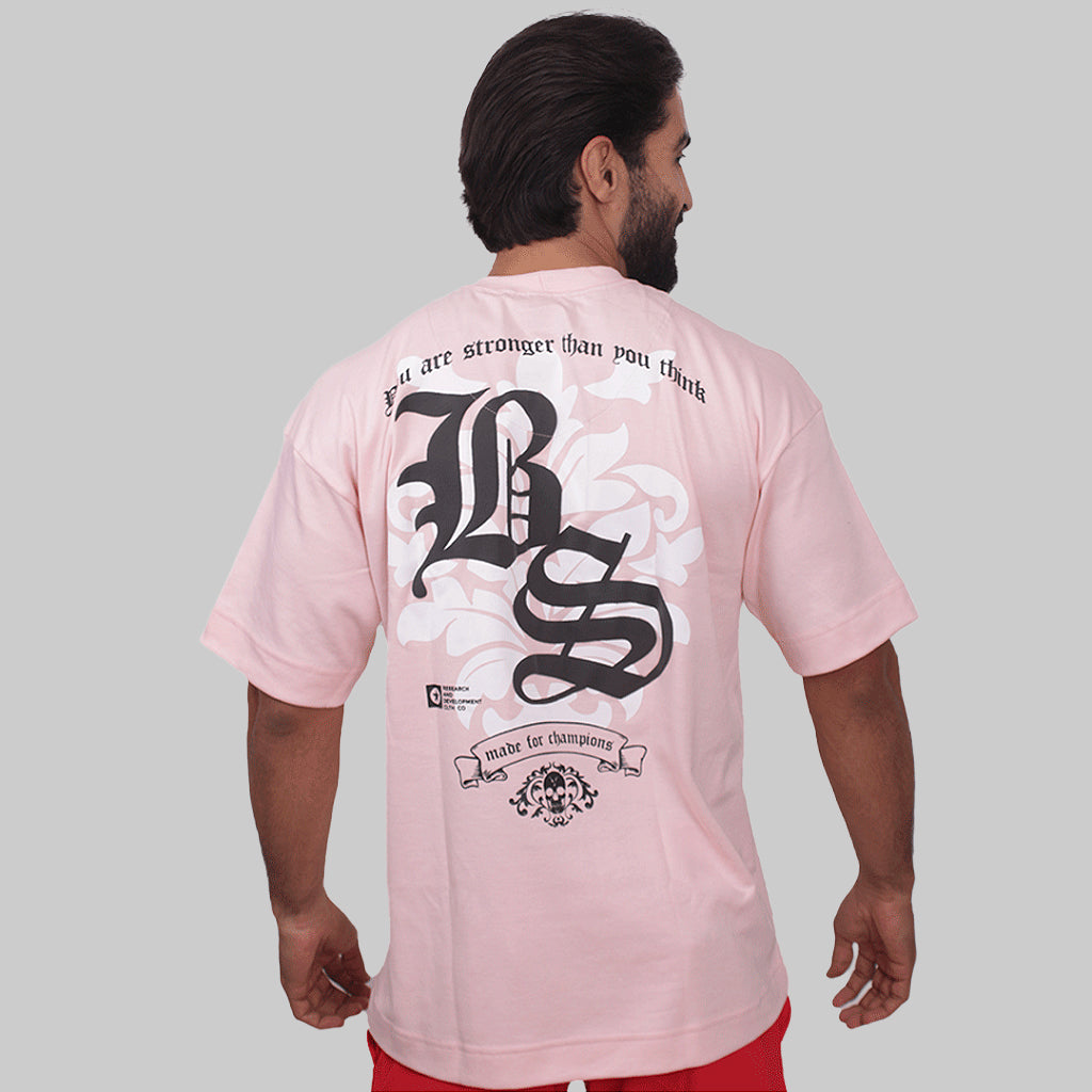 Camiseta Mas. Big Oversized BScross - Rosa