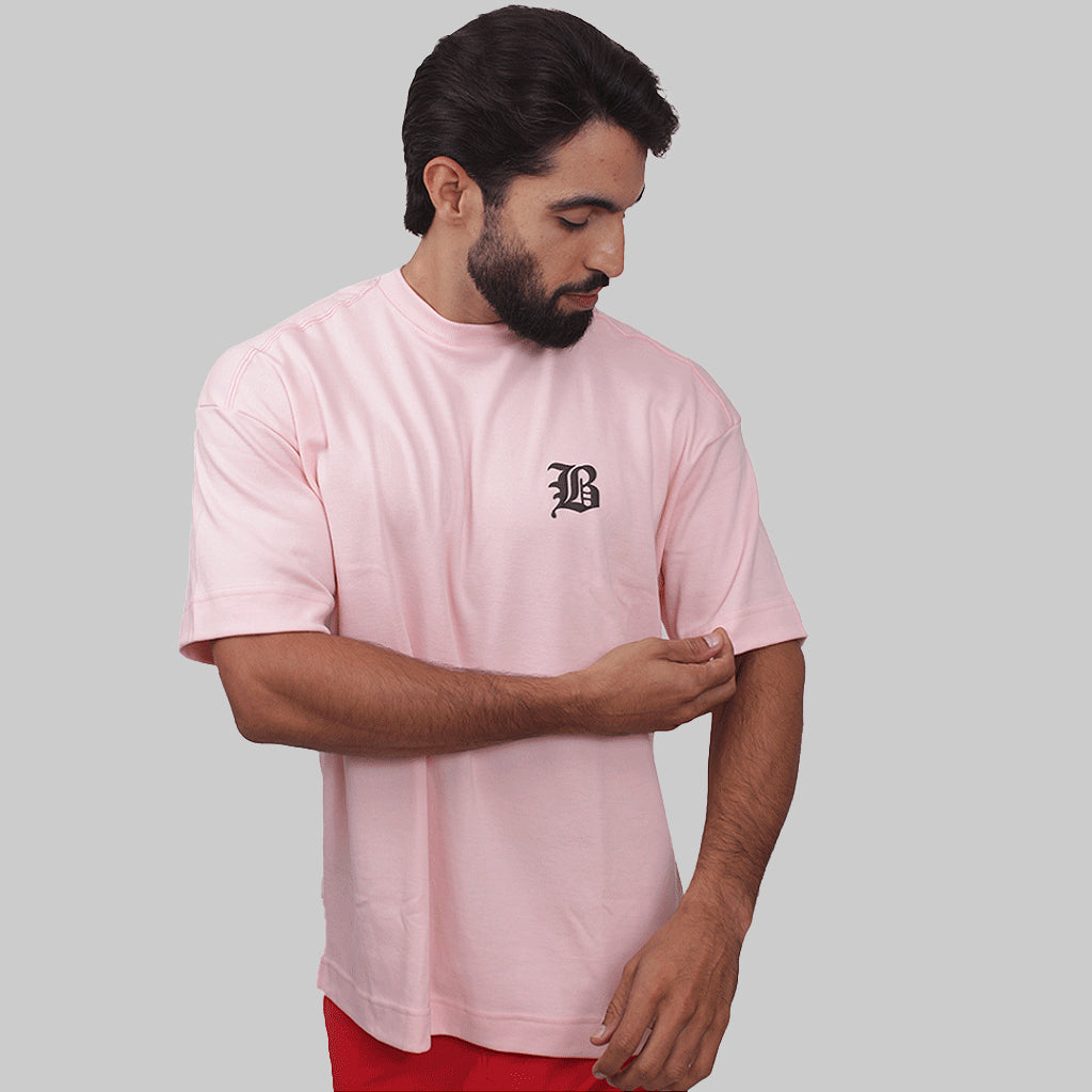 Camiseta Mas. Big Oversized BScross - Rosa