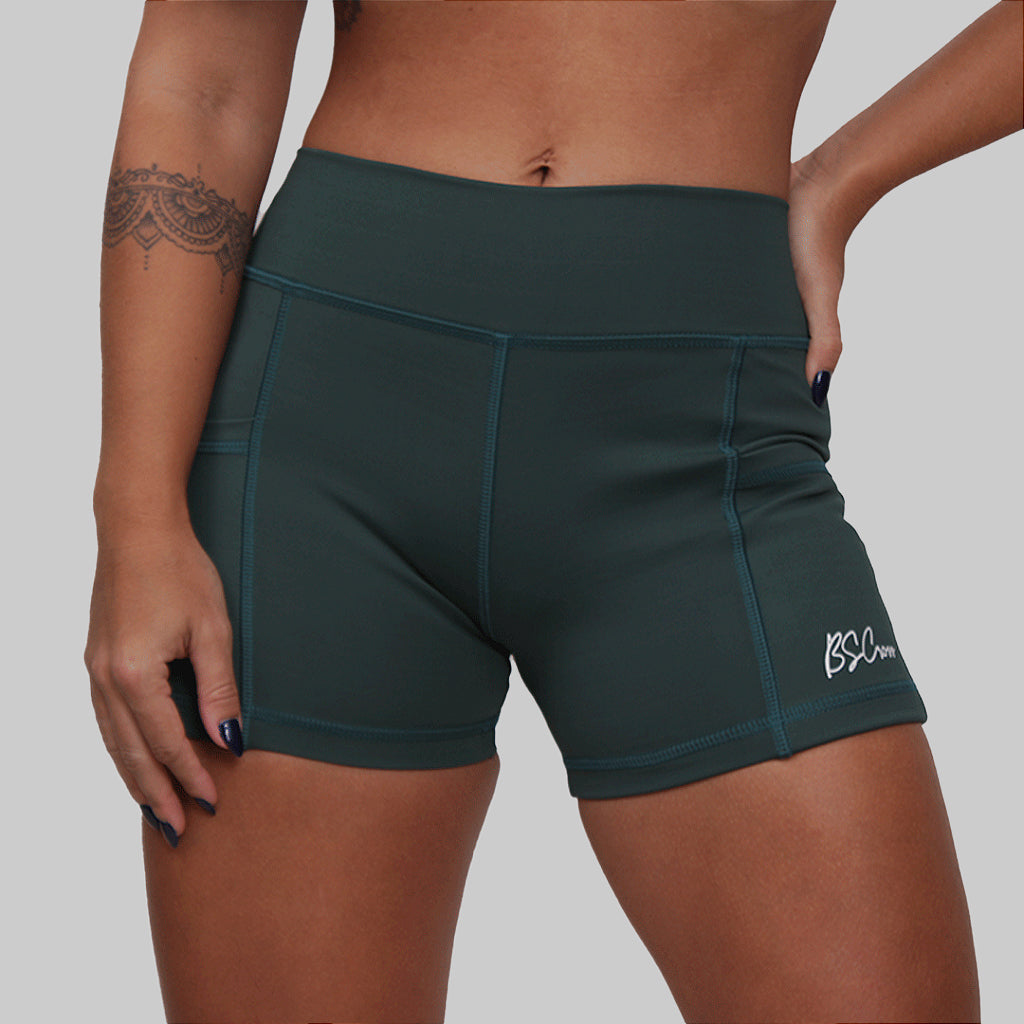 Short fem. Intermediário c/ bolso BS - Verde Escuro