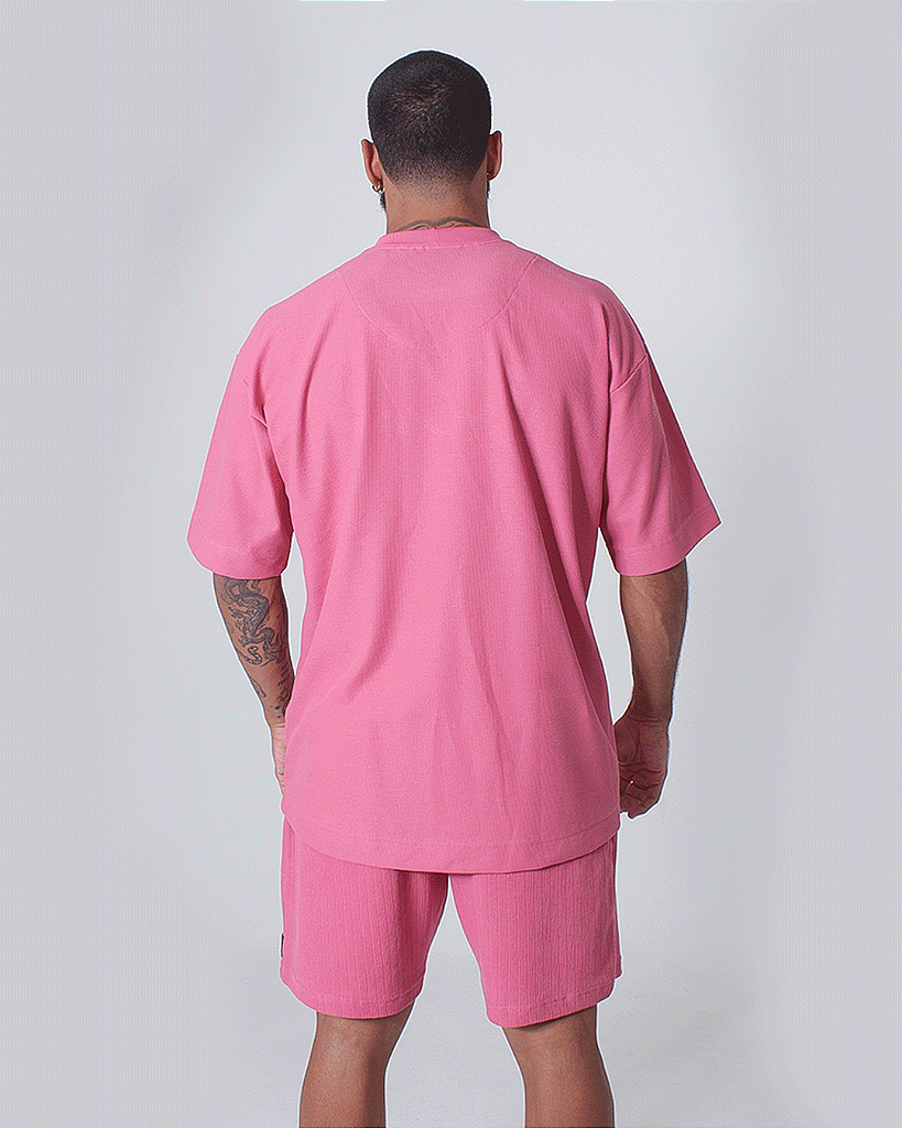 Camiseta Mas. Big Oversized BS Assinatura - Rosa Azaleia