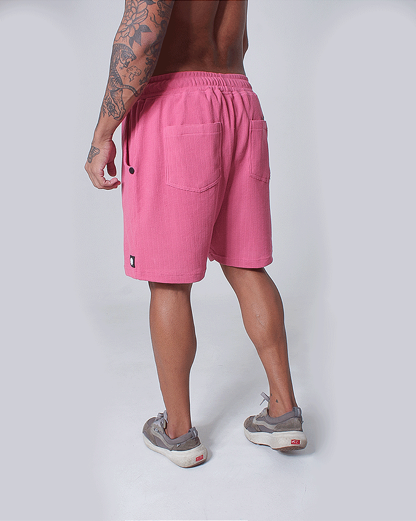 Short masc C/ Malha Trabalhada - Rosa Azaleia