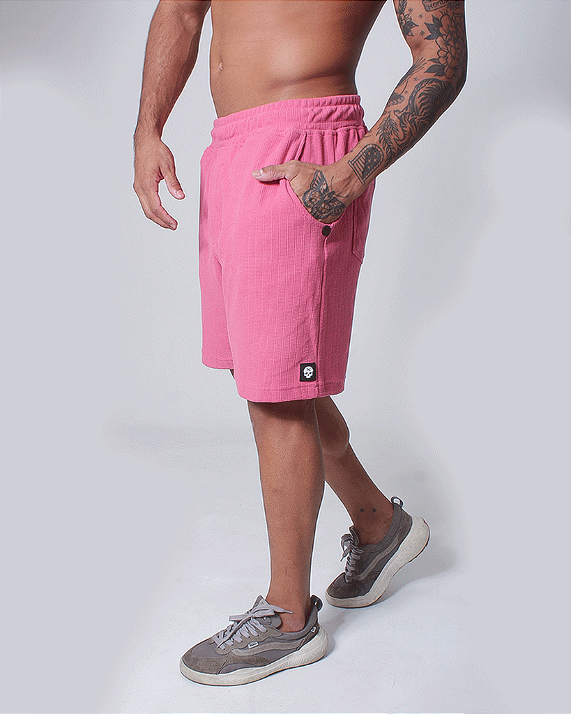 Short masc C/ Malha Trabalhada - Rosa Azaleia