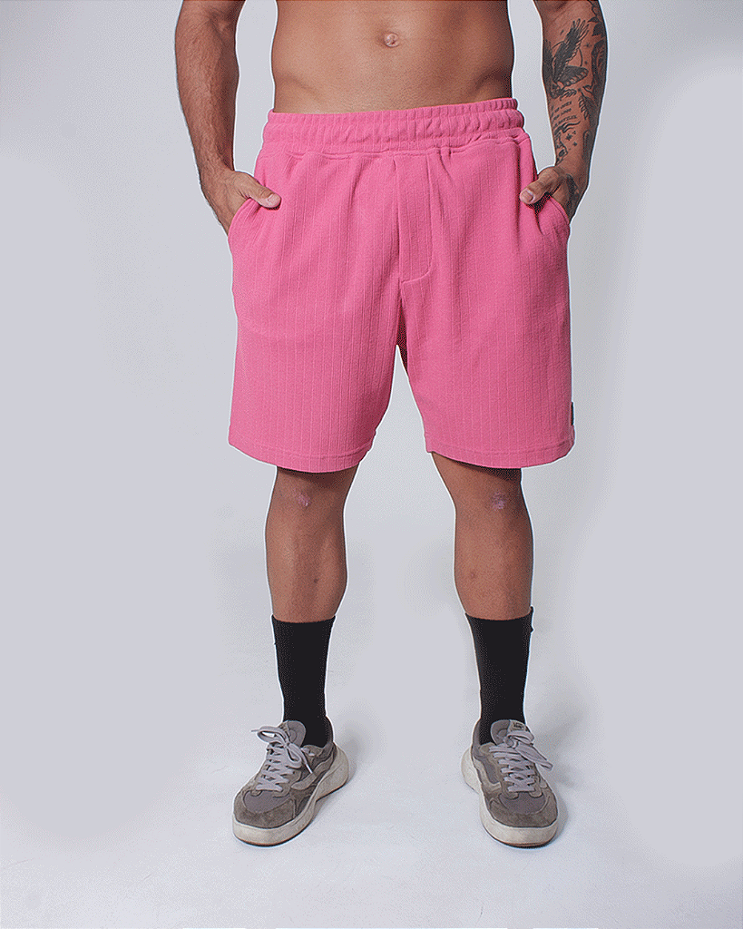 Short masc C/ Malha Trabalhada - Rosa Azaleia
