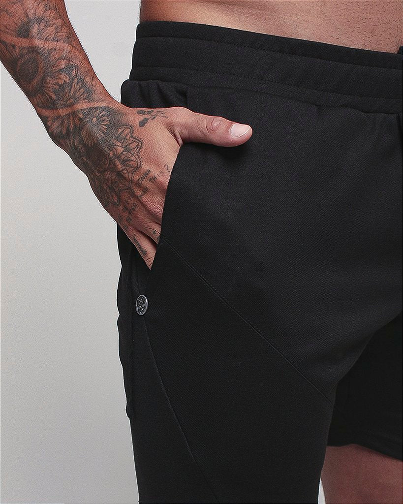 Short Masc c/ Bolso a Fio - Preto