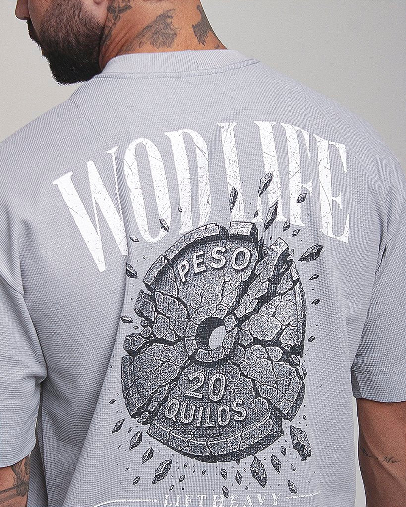Camiseta Mas. Big Oversized BS Wod Life - Cinza