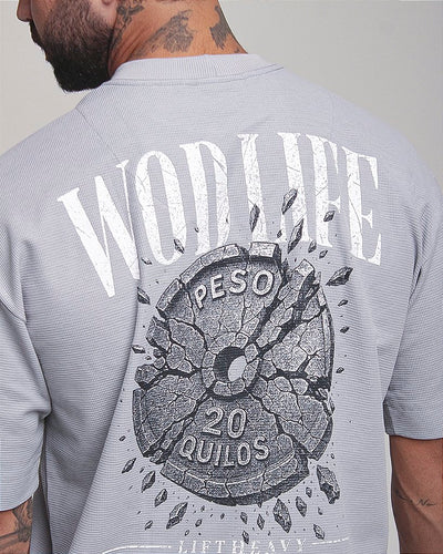 Camiseta Mas. Big Oversized BS Wod Life - Cinza