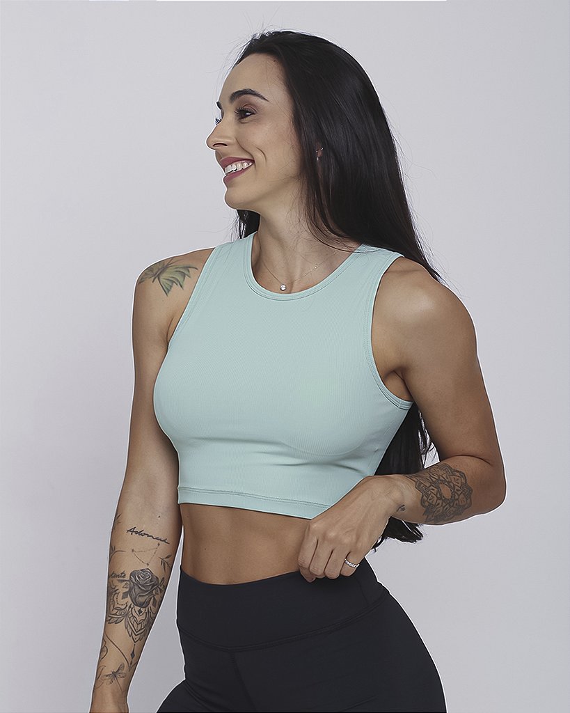 Cropped em Ribana Canelada - Teos