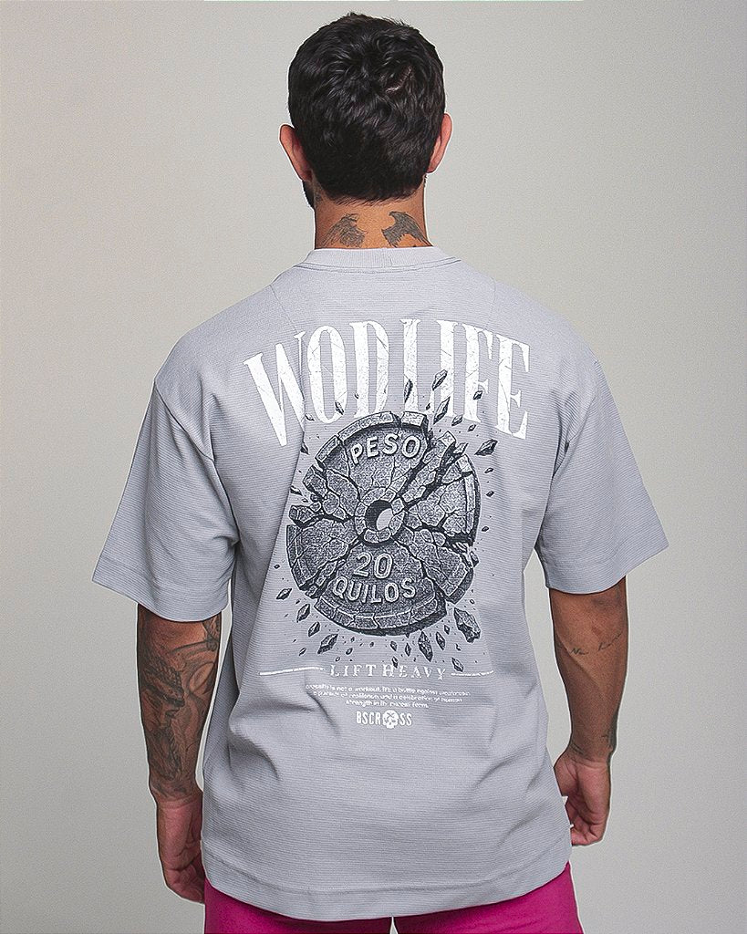 Camiseta Mas. Big Oversized BS Wod Life - Cinza