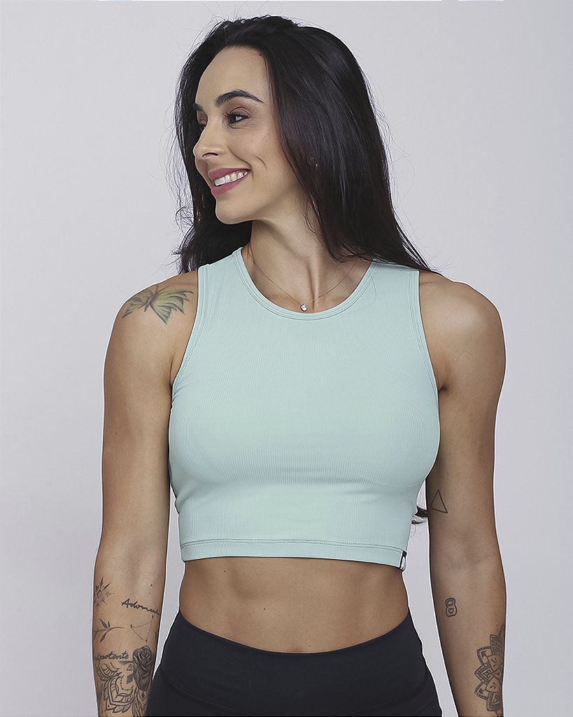 Cropped em Ribana Canelada - Teos