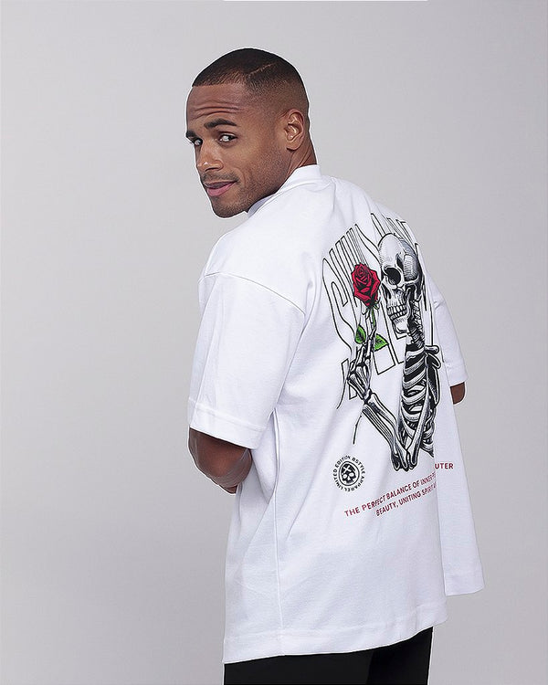 Cam Big Oversized BS Skull Love - Branco