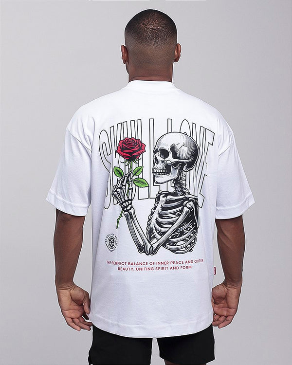 Cam Big Oversized BS Skull Love - Branco