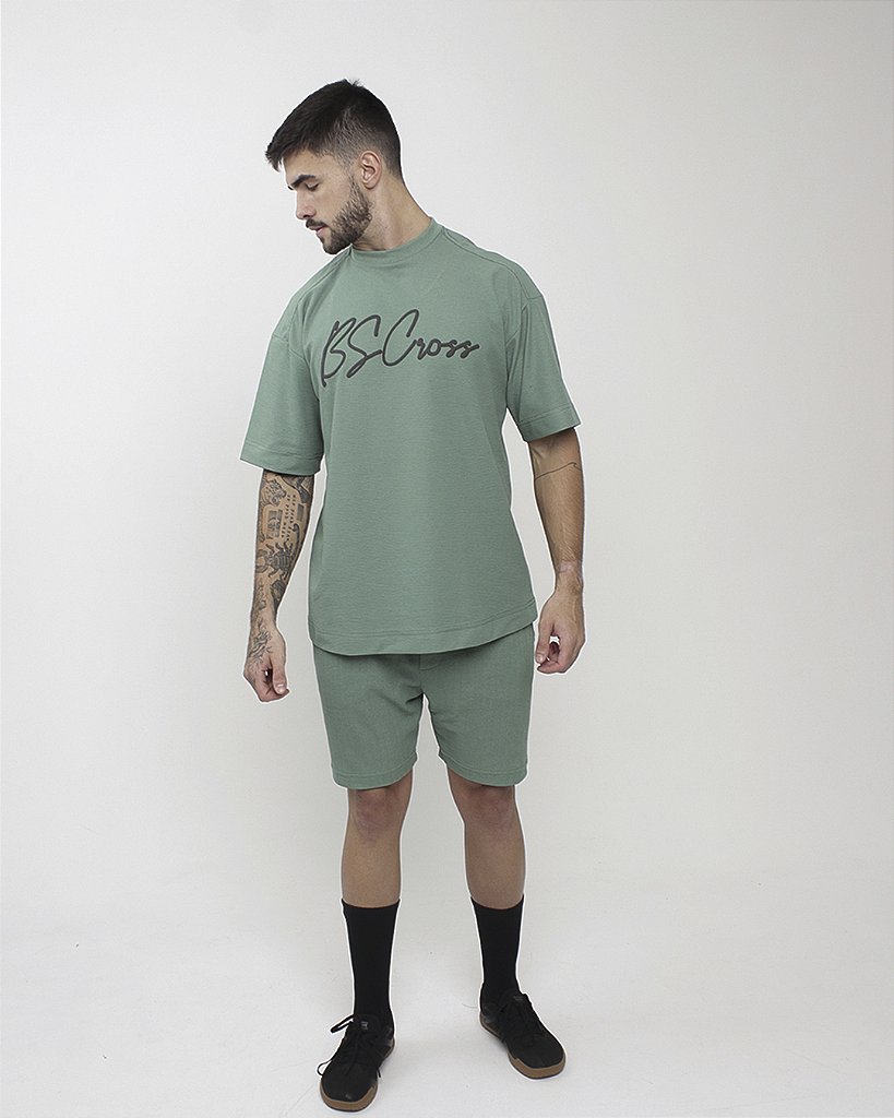 Short masc C/ Malha Trabalhada - Verde