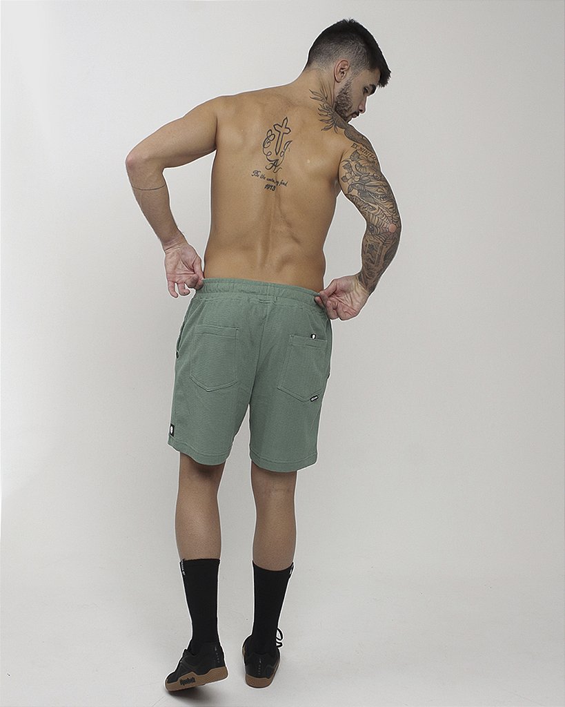 Short masc C/ Malha Trabalhada - Verde