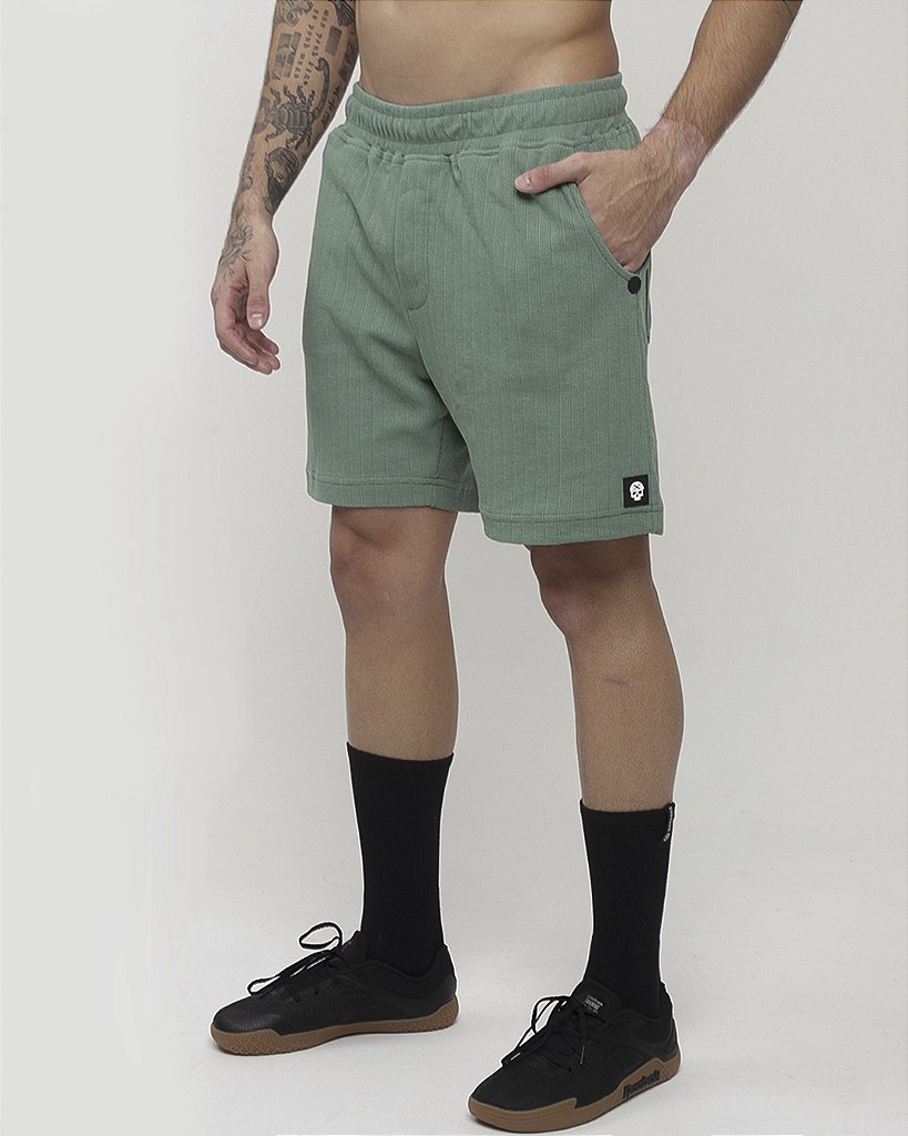 Short masc C/ Malha Trabalhada - Verde